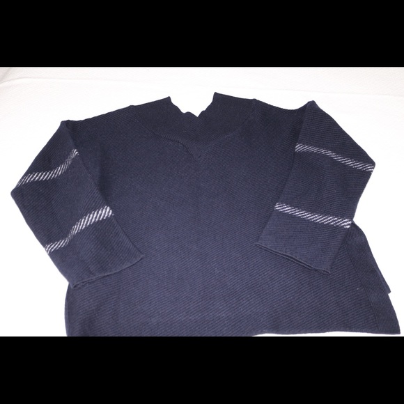 Armani Navy with Gray Striped Sweater - Picture 5 of 6